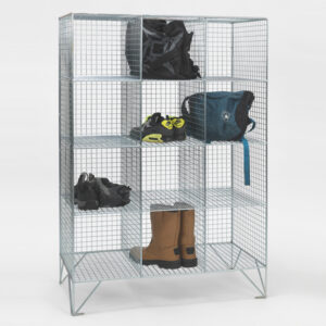 12 Compartment Wire Mesh Lockers Without Doors by AMP Wire Ltd