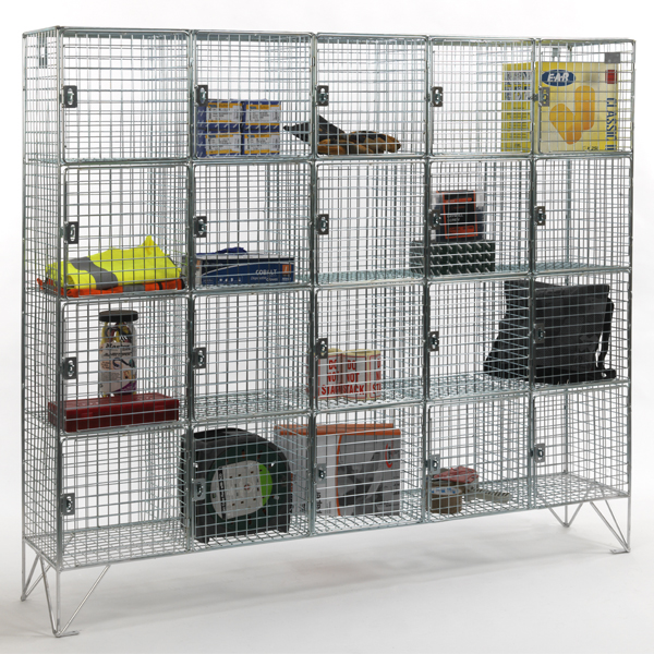 20 Compartment Wire Mesh Lockers Storage Lockers UK Made