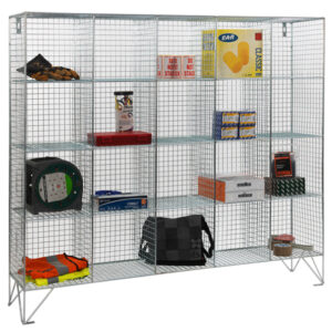 20 Compartment Wire Mesh Lockers Without Doors by AMP Wire Ltd