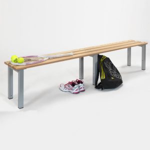 x 1500mm 1727mm d w h x 300mm AMP Wire Single Sided Changing Room Bench 8 coat hooks