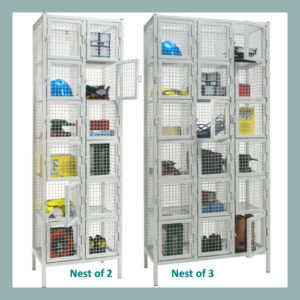 Wire Mesh 6 Door Emergency Services Lockers (Nests)