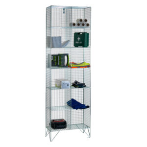 Wire Mesh 6 Comp Nest of 2 Wire Mesh Lockers by AMP Wire Ltd