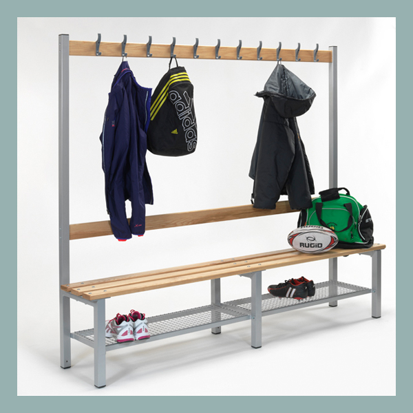 Changing Room Bench With Hooks Shoe, Locker Room Bench With Shoe Storage