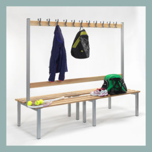 Changing-Room-Island-Bench-with-Hooks-2000mm