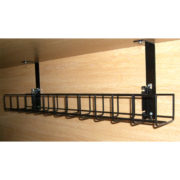 610mm Long Black Amp Wire Under Desk Cable Tidy Basket Surface