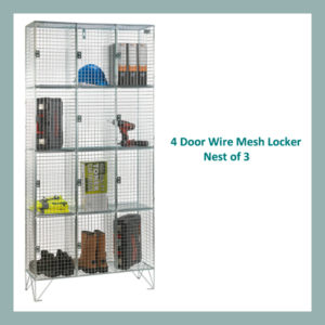 4-Door-Wire-Mesh-Locker-Nest-of-3
