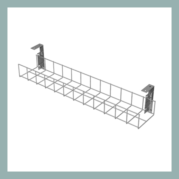 Cable-Tray-with-Small-Brackets-in-Silver