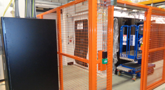 Wire Mesh Partition with Sliding Door & Magnetic Locking