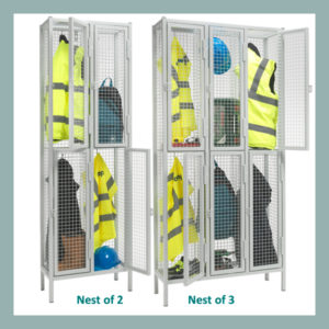 Wire Mesh 2 Door Emergency Services Lockers (Nests)
