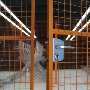Key Lock on Wire Mesh Partitions for Hardman Square