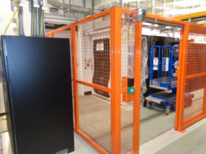 Wire Mesh Partition with mag lock