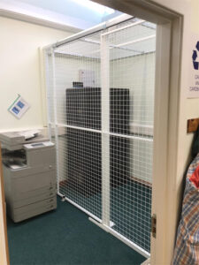 Wire Mesh Partition with Sliding Door for Office Storage