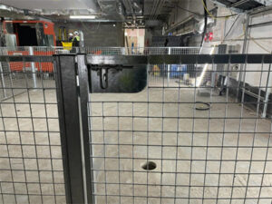 Slide Bolt Locking on Mesh Partitions with Single Doors