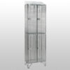 2 Door Nest of 2 Mesh Locker with Sloping Tops by AMP Wire