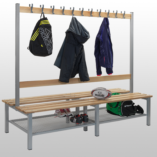 2mtr Double Sided Bench with Shoe Tray from AMP Wire