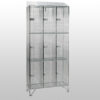 3 Door Nest of 3 Mesh Locker with Sloping Tops by AMP Wire
