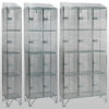 4 Door Wire Mesh Lockers with Sloping Tops by AMP Wire