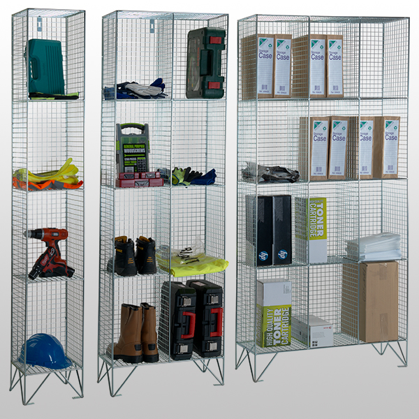 4 Tier Mesh Lockers Without Doors by AMP Wire