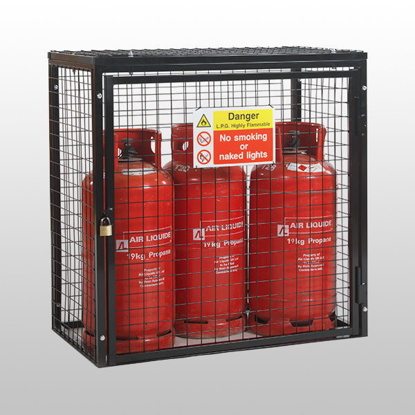 Black Powder Gas Cage for 3 x 19kg Cylinders from AMP
