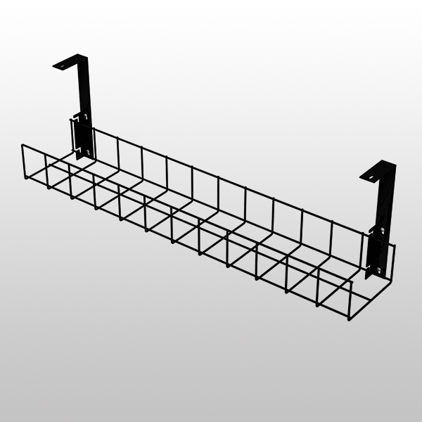 Black Under Desk Cable Tray with Large Brackets from AMP