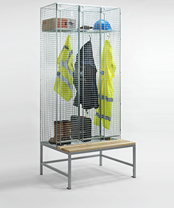 Mesh Lockers with Bench Seating