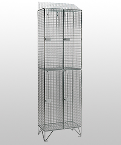 Mesh Lockers with Sloping Tops