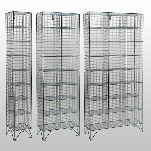 8 Tier Mesh Lockers Without Doors by AMP Wire