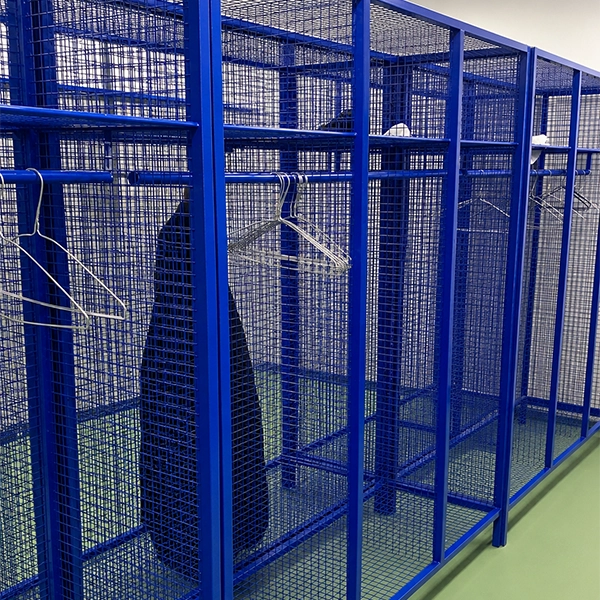 Police Floor Standing Mesh Lockers Without Doors by AMP Wire