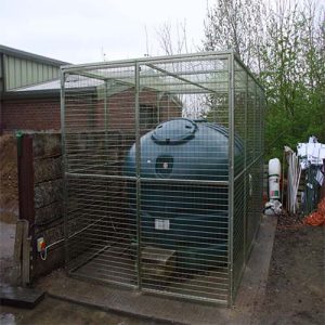 Wire Mesh Enclosure for Oil Tank